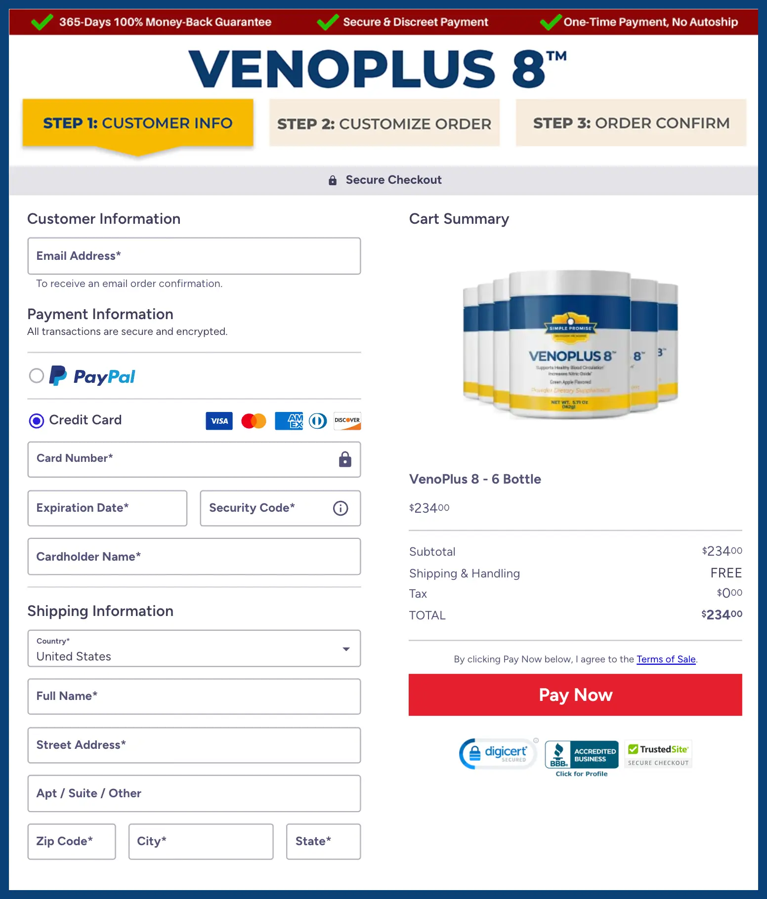 VenoPlus 8 supplement Official Website Secure Order Page